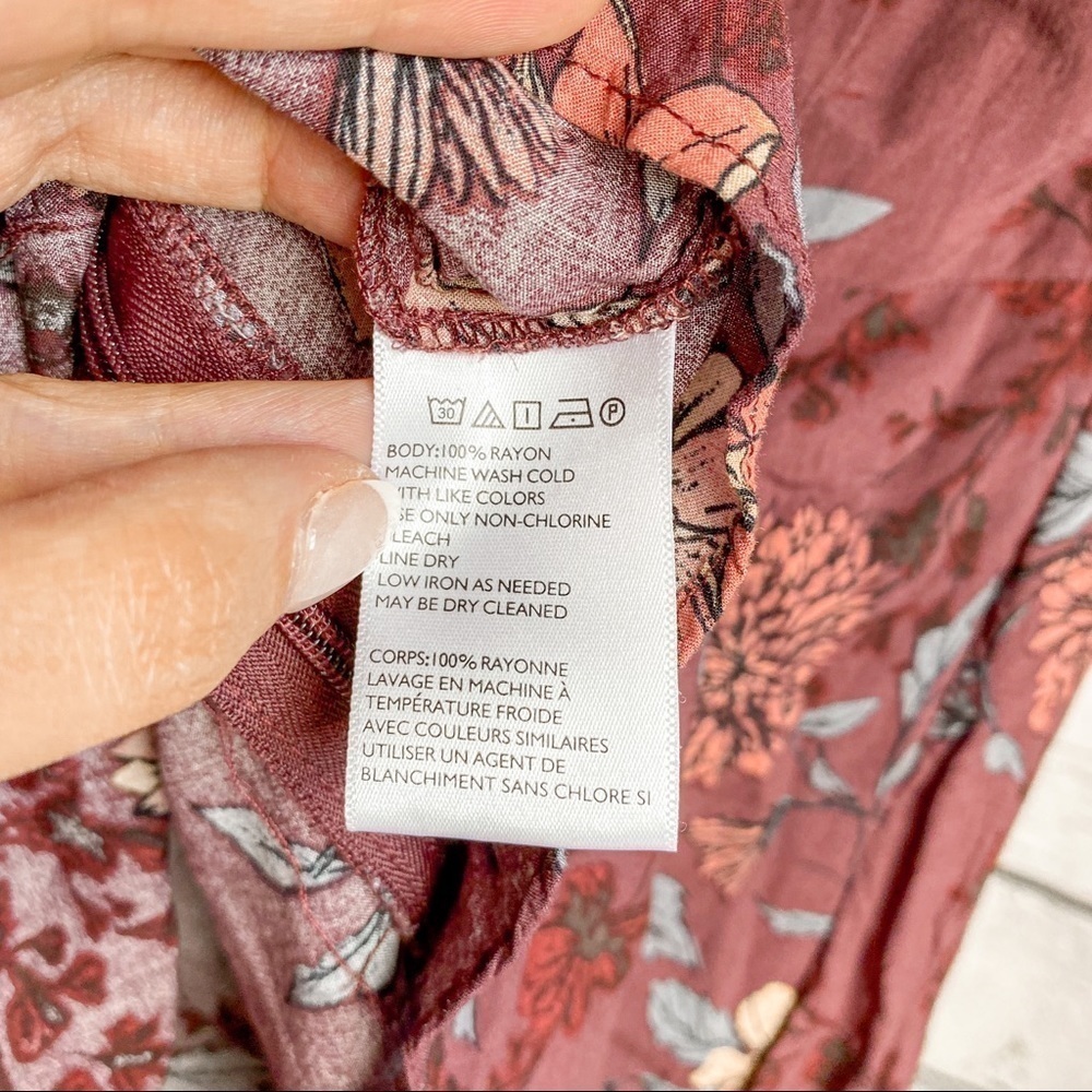 UO Kimchi Blue Maroon Floral Anita Ruffle Romper - Picture 10 of 12